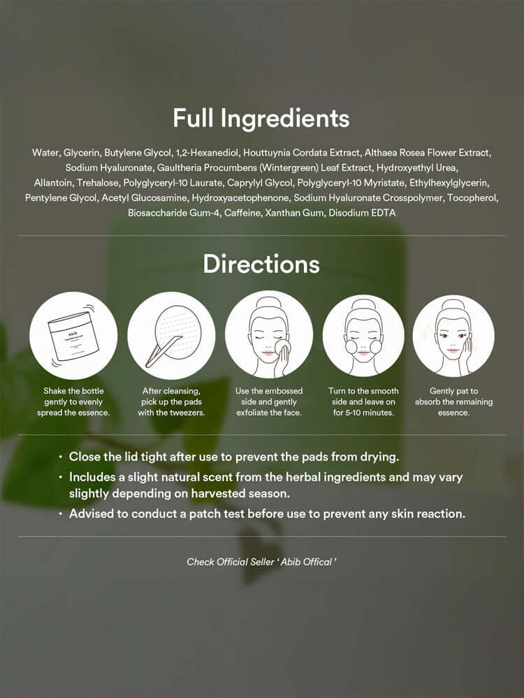 ABIB Heartleaf Spot Pad_Calming Touch 150ml 80pads