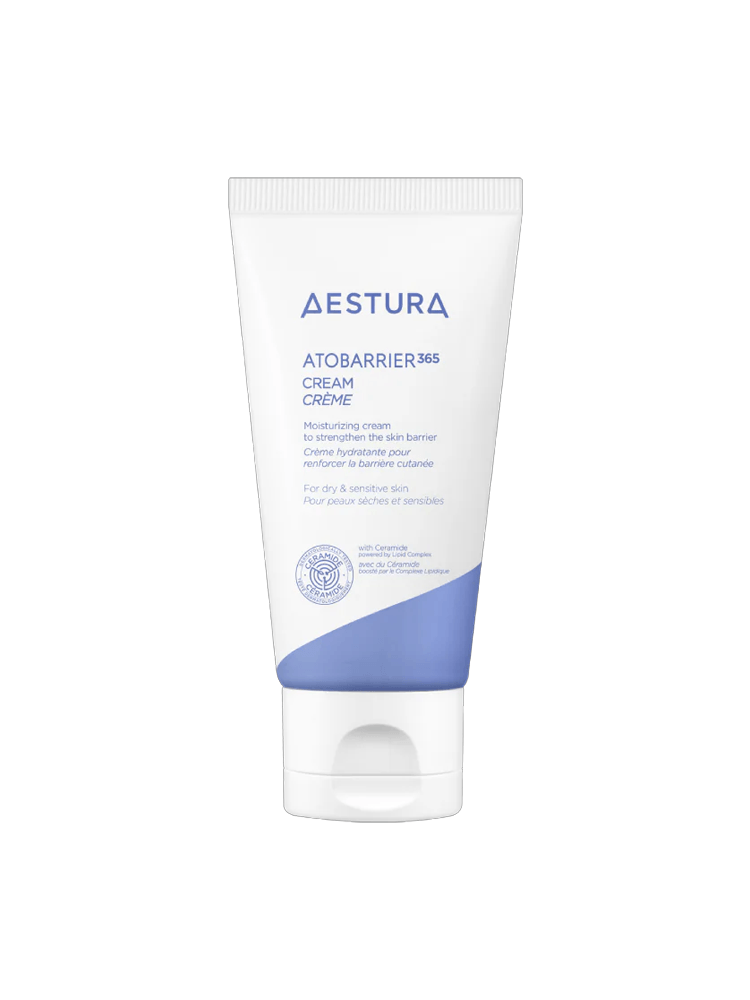 AESTURA Atobarrier 365 Cream 80ml tube for dry, sensitive skin with high-density ceramide support.