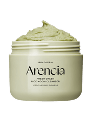 ARENCIA Fresh Green Rice Mochi Cleanser 120g in a jar, designed for deep cleansing oily and acne-prone skin.