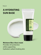 COSRX Aloe Soothing Sun Cream 50ml SPF50+/PA+++ hydrating sun base with UV protection, providing moisture like a face cream.