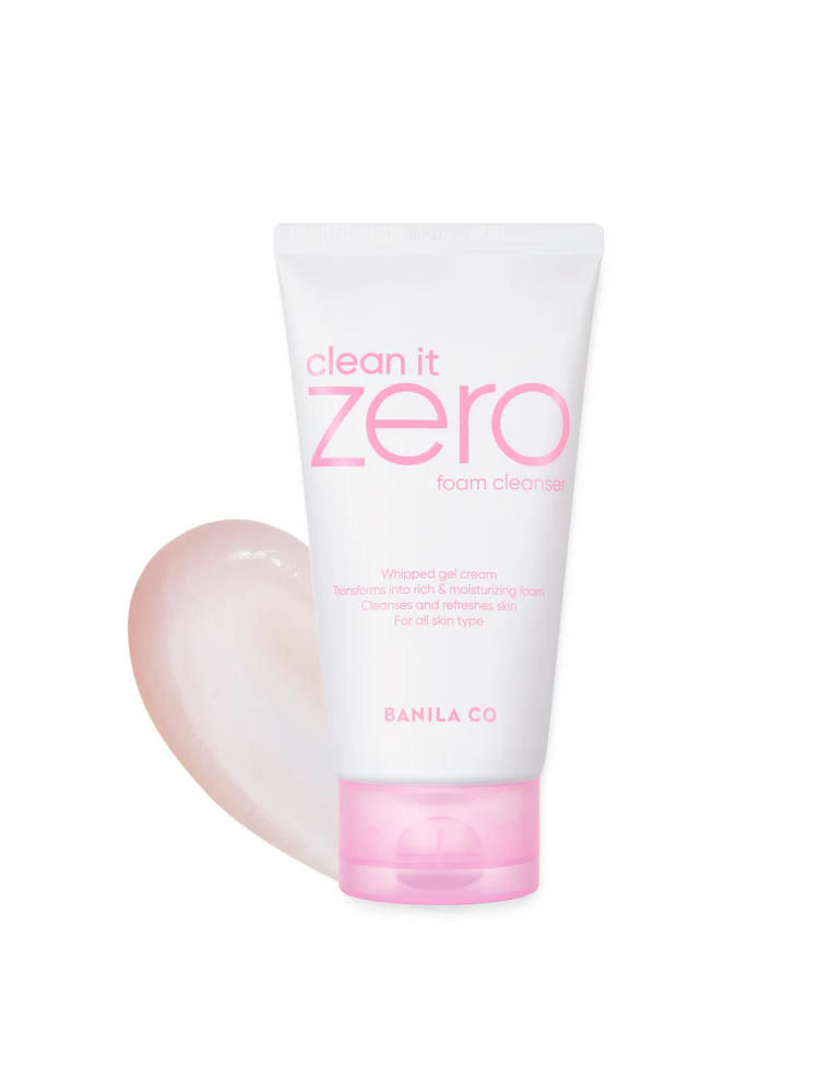 BANILACO Clean It Zero Foam Cleanser 150ml featuring hydrating foam and creamy texture for all skin types.
