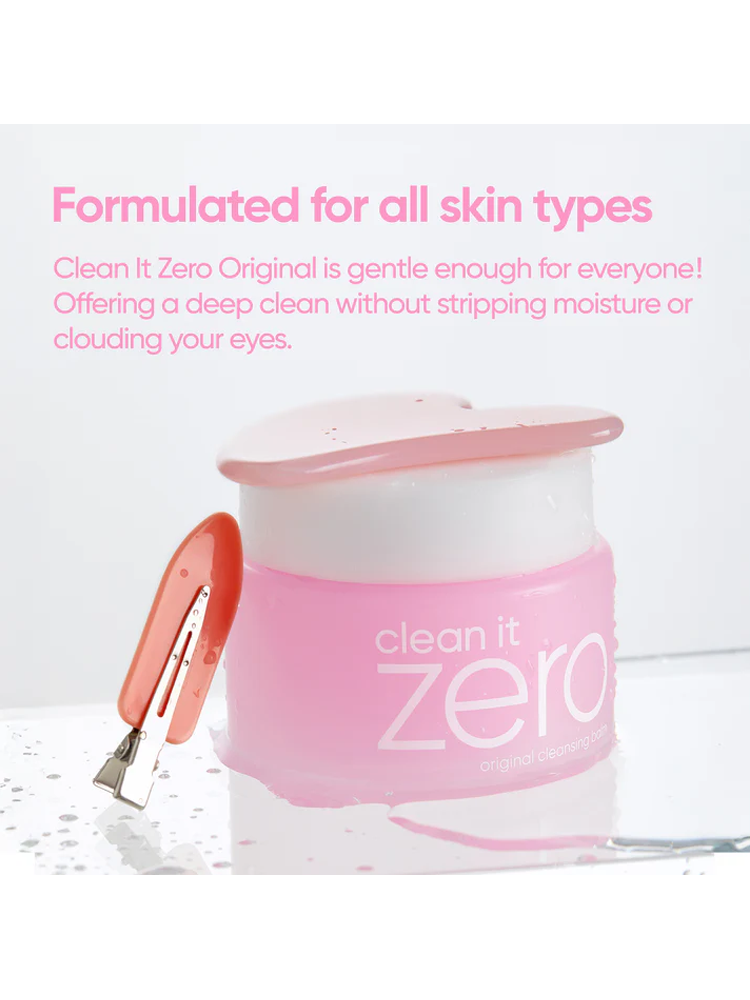 BANILACO Clean It Zero Original Cleansing Balm 180ml in a container with a pink lid and a spatula.