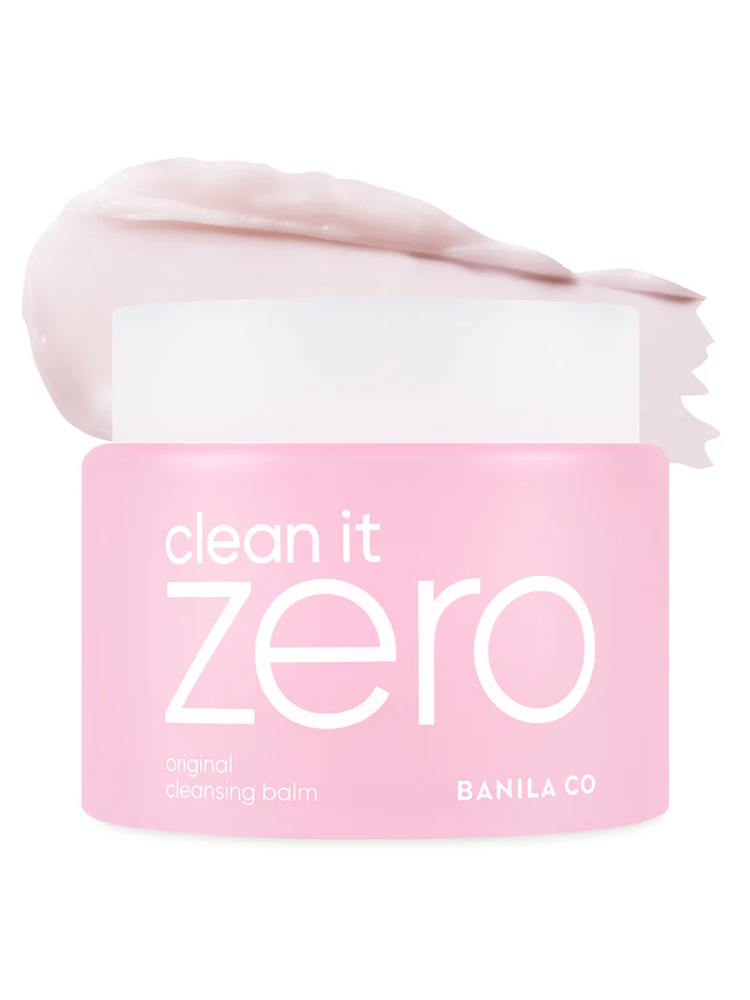 Jumbo size BANILACO Clean It Zero Original Cleansing Balm 180ml in a pink container with a creamy balm texture.