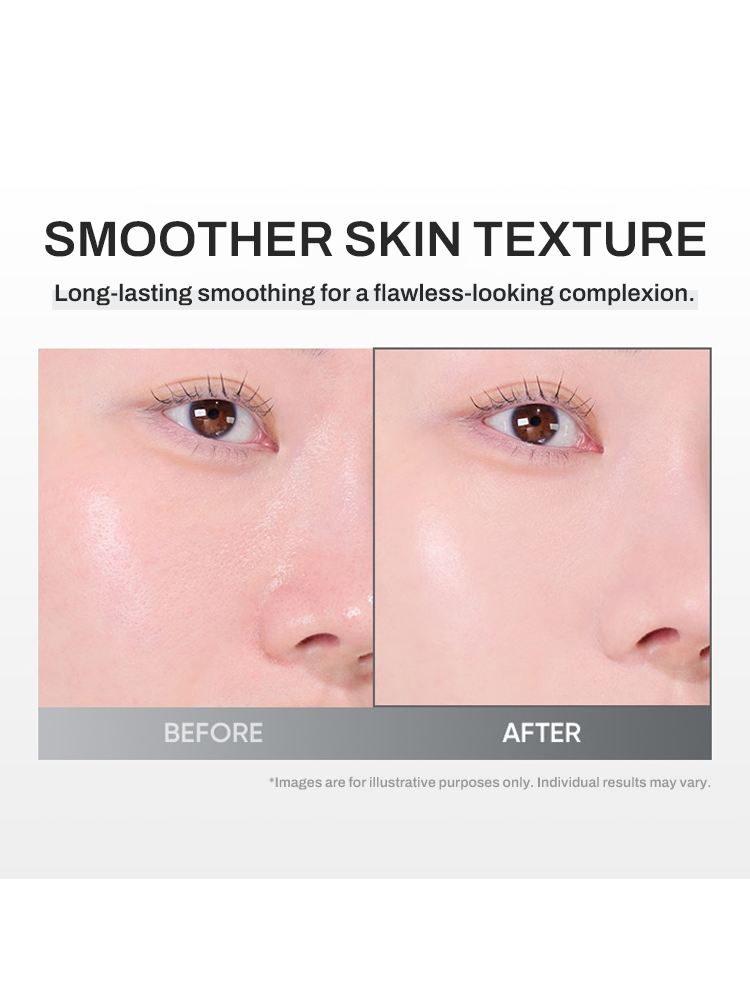 Before and after results showcasing smoother skin texture with BANILACO Prime Primer Classic.
