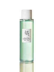 BEAUTY OF JOSEON Green Plum Refreshing Toner : AHA+BHA 150ml in a clear bottle with a white cap.