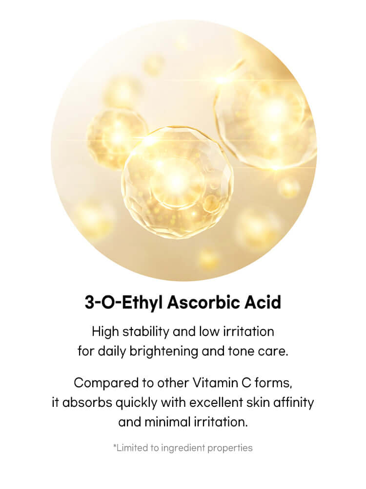 Beauty of Joseon Light On Serum ingredients, featuring 3-O-Ethyl Ascorbic Acid for brightening and toning skin.