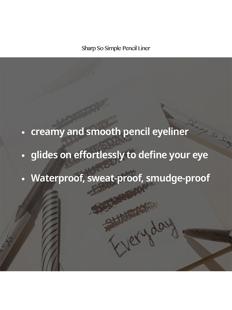 CLIO Sharp So Simple Waterproof Pencil Liner features smooth application and waterproof properties.