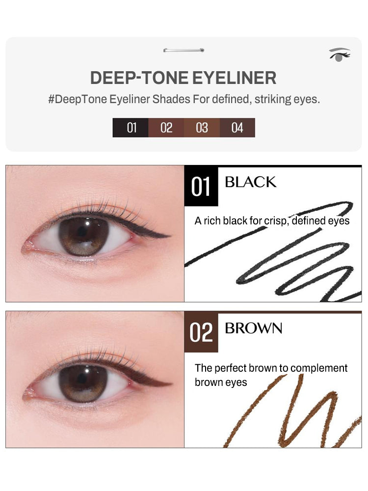 CLIO Sharp So Simple Waterproof Pencil Liner in Black and Brown shades for defined, striking eyes.