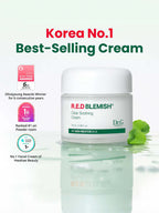 DR.G R.E.D Blemish Clear Soothing Cream 70ml in a jar, highlighted as Korea's No.1 best-selling cream with awards and accolades.