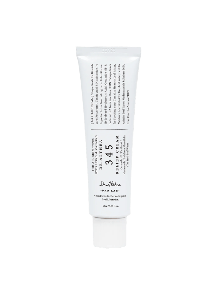 Dr.Althea 345 Relief Cream 50ml tube for soothing relief and skin care benefits.