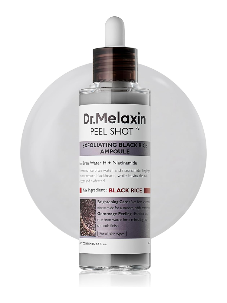 Dr.MELAXIN Peel Shot Exfoliating Black Rice Ampoule 80ml