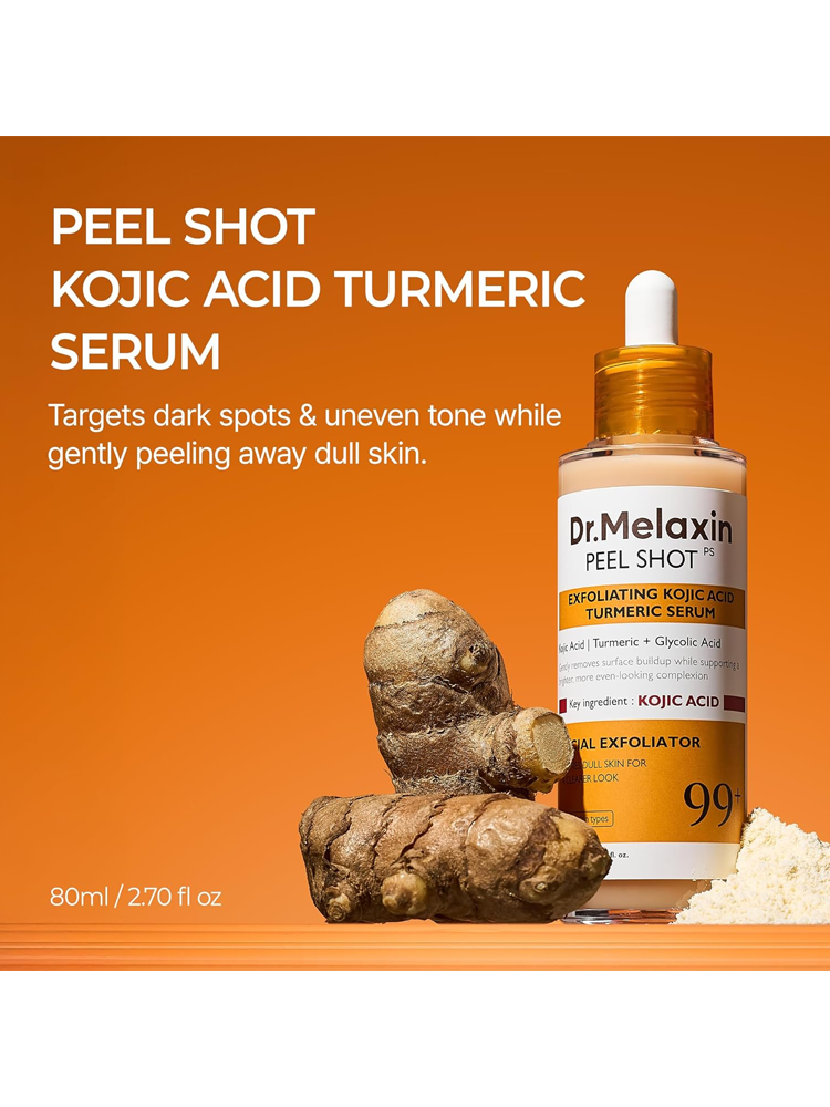 Dr.MELAXIN Peel Shot Exfoliating Kojic Acid Turmeric Serum 80ml