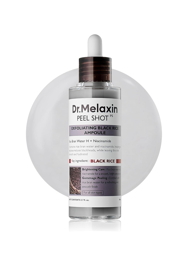 Dr.MELAXIN Peel Shot Exfoliating Black Rice Ampoule 80ml