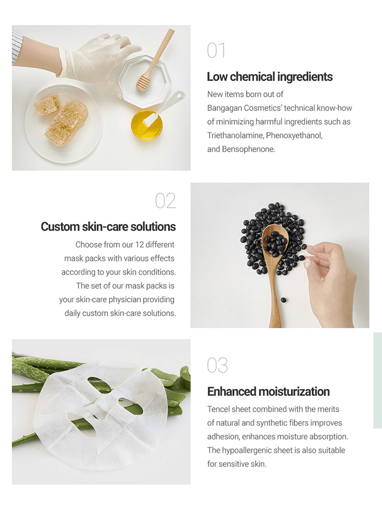 EUNYUL Daily Care Sheet Mask features low chemical ingredients and custom skin-care solutions for enhanced moisturization.