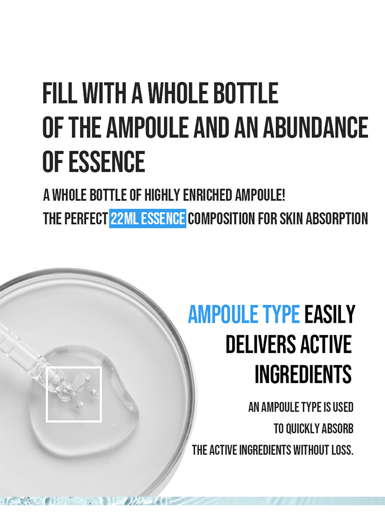 EUNYUL One Shot Ampoule Mask 22ml featuring a whole bottle of enriched ampoule essence for effective skin absorption.