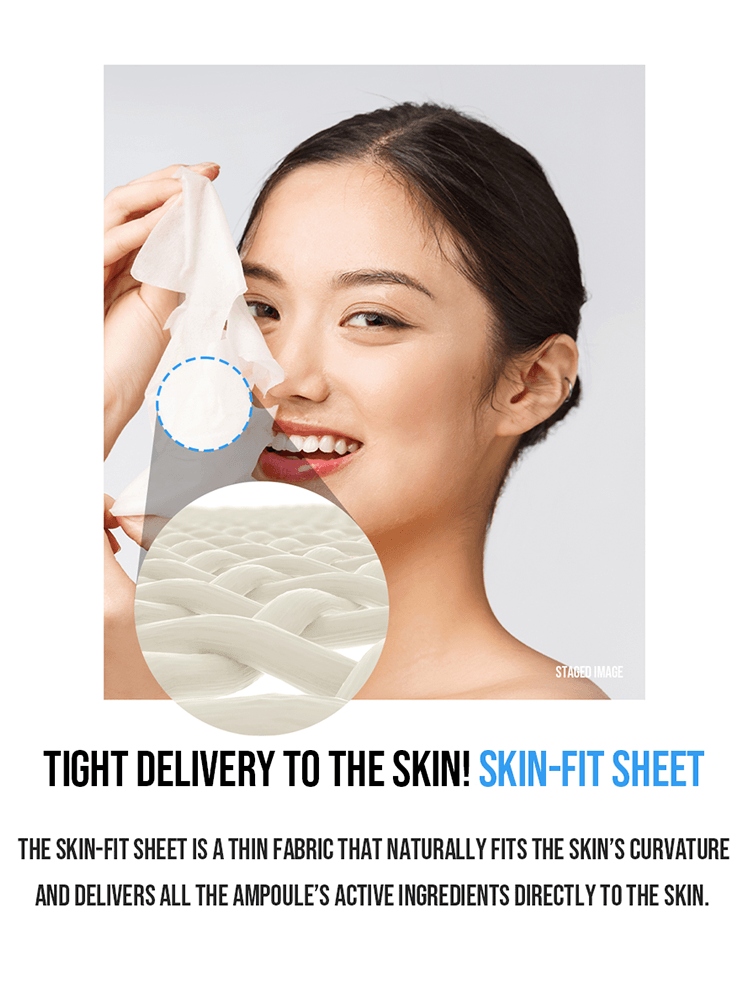 EUNYUL One Shot Ampoule Mask tight delivery to the skin with skin-fit sheet for effective absorption of active ingredients.