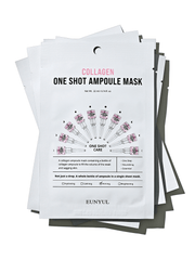 EUNYUL One Shot Ampoule Mask packaging showcasing collagen sheet masks for hydration and skin care.