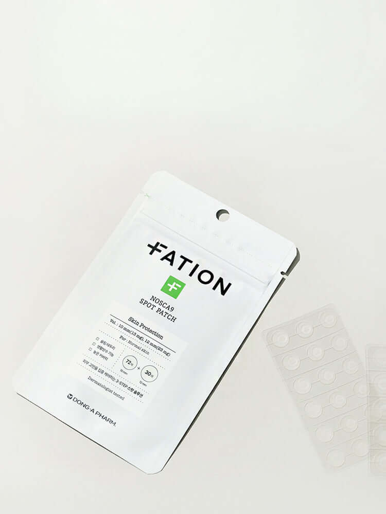 FATION Nosca9 Spot Patch 102ea package with multi-step skincare solution for blemish care.
