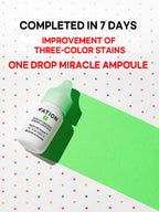 FATION Nosca9 Trouble Toning Ampoule 15ml on a colorful background highlighting its skin benefits.