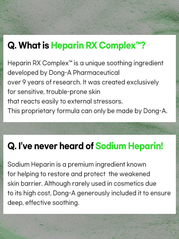 Information about Heparin RX Complex™ and Sodium Heparin ingredients for skin care.
