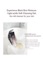 HARUHARU WONDER Black Rice Moisture 5.5 Soft Cleansing Gel 100ml in a bath with foamy texture.