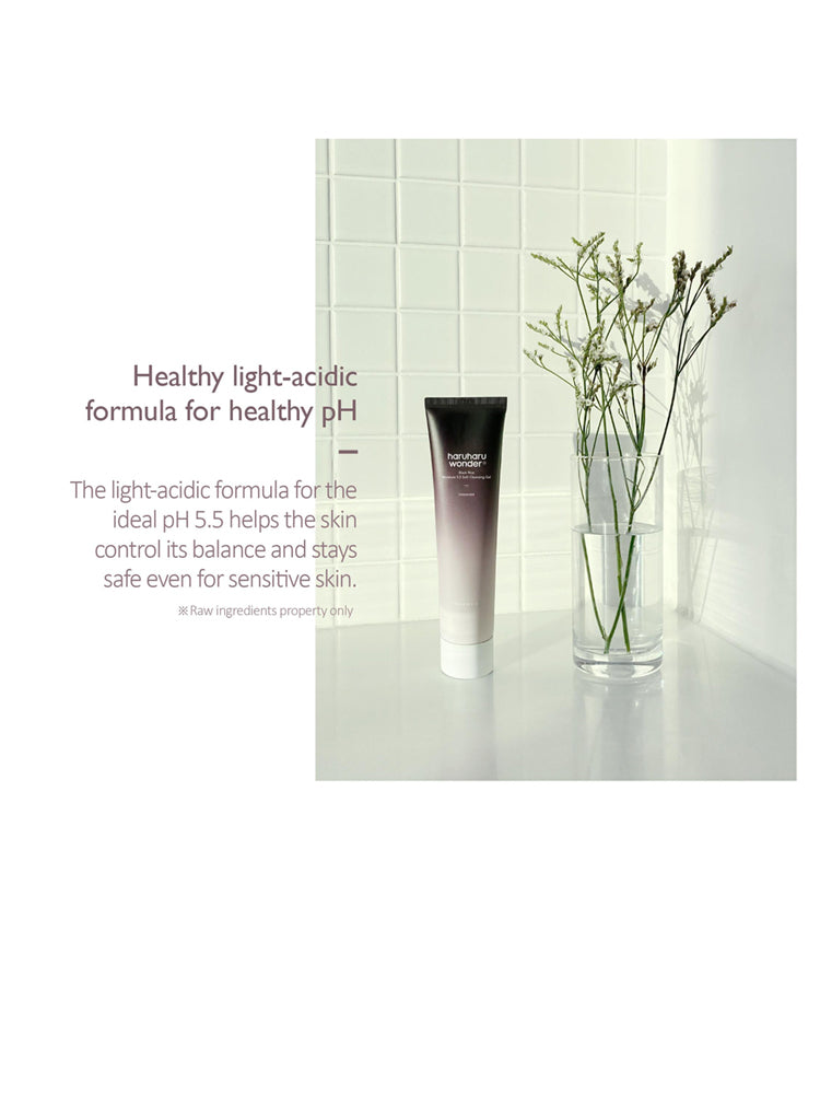 HARUHARU WONDER Black Rice Moisture 5.5 Soft Cleansing Gel 100ml with healthy light-acidic formula for pH balance.