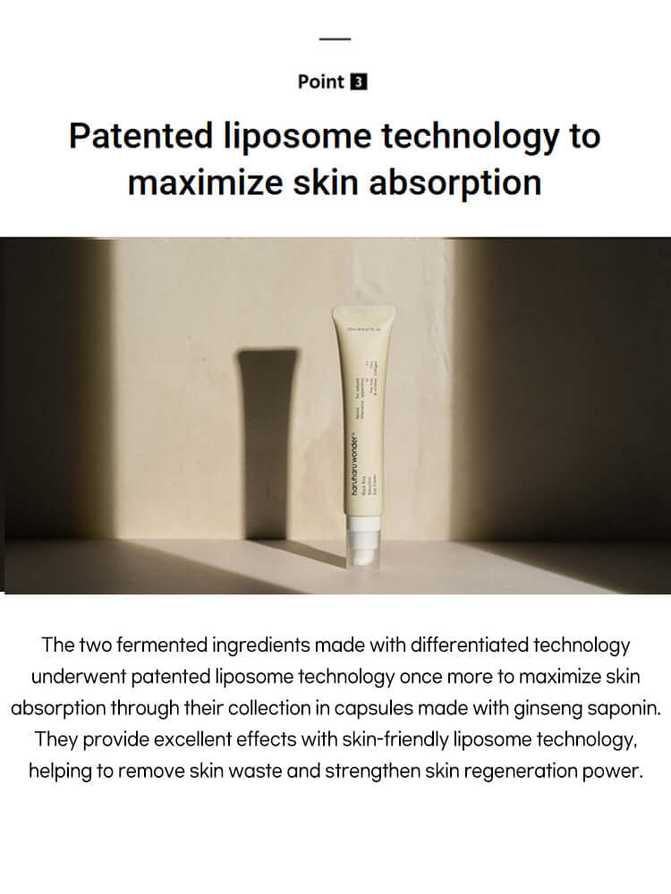 Patented liposome technology to maximize skin absorption with a tube showcasing ginseng saponin benefits.