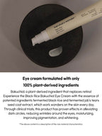 HARUHARU WONDER Black Rice Bakuchiol Eye Cream 20ml on display with emphasis on plant-derived ingredients