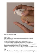 Person applying HARUHARU WONDER Black Rice Hyaluronic Anti-wrinkle Serum 50ml, a milky light lotion for skincare.