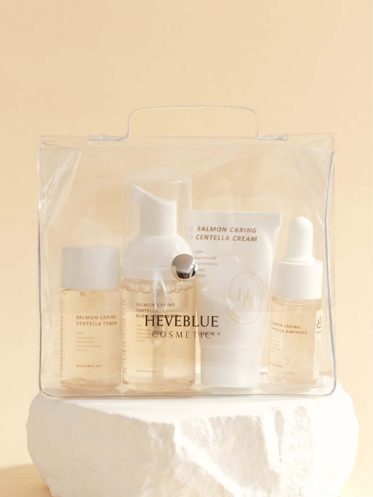 HEVEBLUE Salmon Caring Centella Special Travel Kit Bag