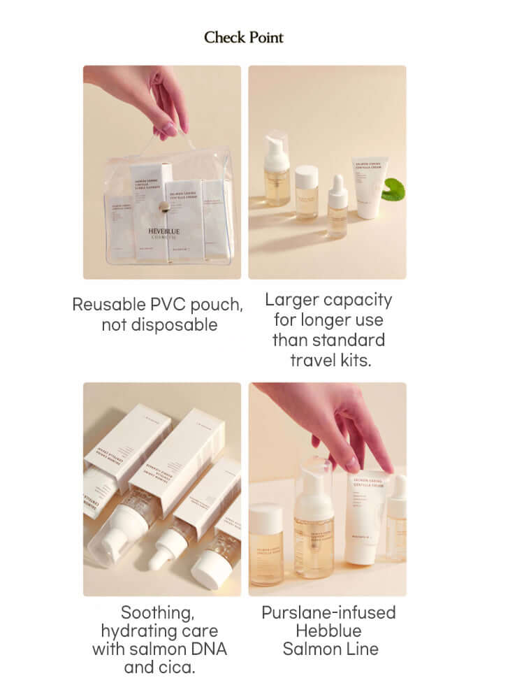 HEVEBLUE Salmon Caring Centella Special Travel Kit Bag