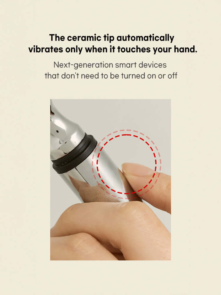 HEVEBLUE Black Yuja Bean Lifting Auto Eye Cream 15ml with a vibrating ceramic tip for automatic use.