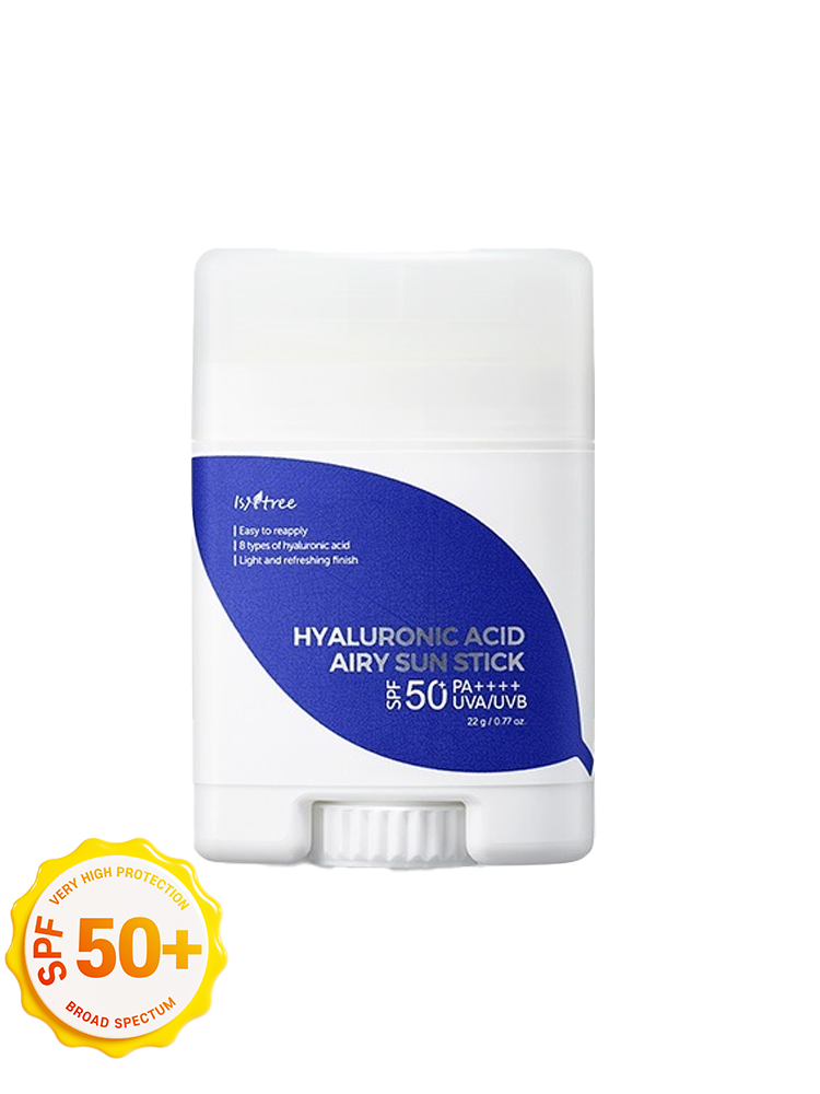 ISNTREE Hyaluronic Acid Airy Sun Stick 22g with SPF50+ PA++++ for lightweight sun protection