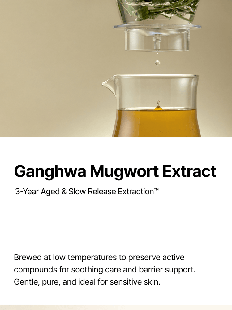 I'M FROM Mugwort Essence with Ganghwa Mugwort Extract, ideal for soothing sensitive skin.