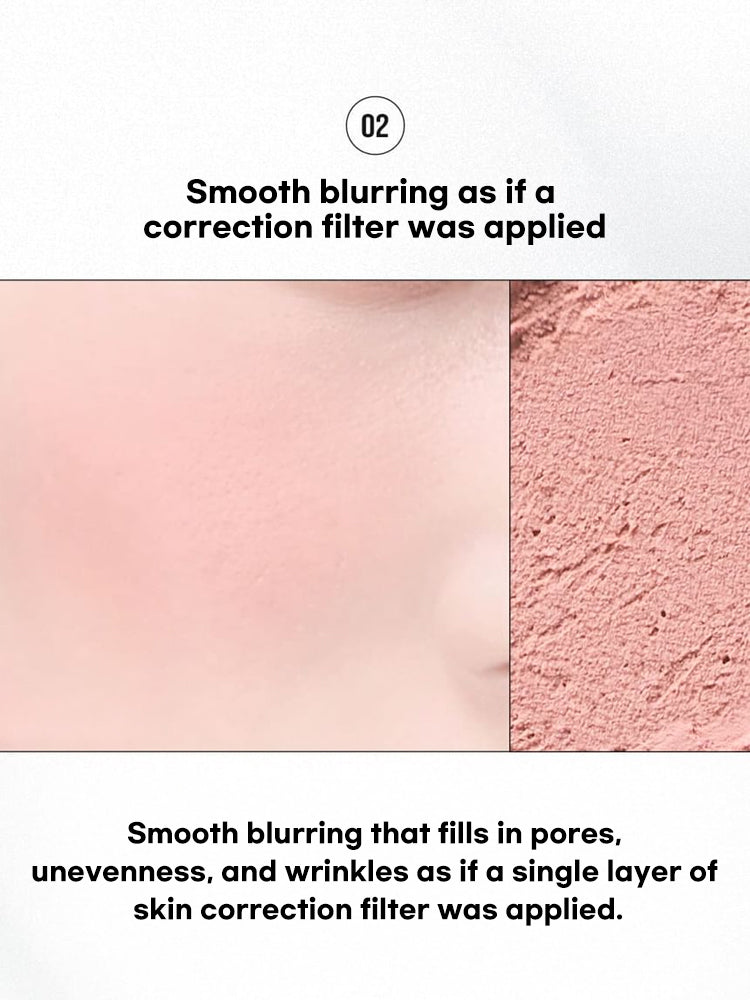 LILYBYRED Luv Beam Cheek Mousse 3.8g showing smooth blurring effect and soft mousse texture for flawless cheeks.