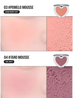 LILYBYRED Luv Beam Cheek Mousse 3.8g shades 03 Pomelo Mousse and 04 Taro Mousse swatches on skin