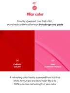 LILYBYRED Juicy Liar Water Tint 4.8g shades: Cherry Crush and Pink Currant Punch vibrant lip colors.