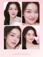 LILYBYRED Luv Beam Cheek 4.7g showcased on model, highlighting radiant cheeks with a lovely heart zone light.