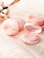 LILYBYRED Cotton Blur Cushion 15g SPF50+PA+++ products displayed on a soft background with cotton and feathers.