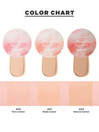LILYBYRED Cotton Blur Cushion 15g SPF50+PA+++ color chart showing shades Pure Cotton, Nude Cotton, and Natural Cotton.