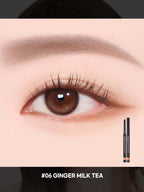 LILYBYRED Starry Eyes Am9 To Pm9 Slim Gel Eyeliner 0.14g applied to eye with #06 Ginger Milk Tea theme.