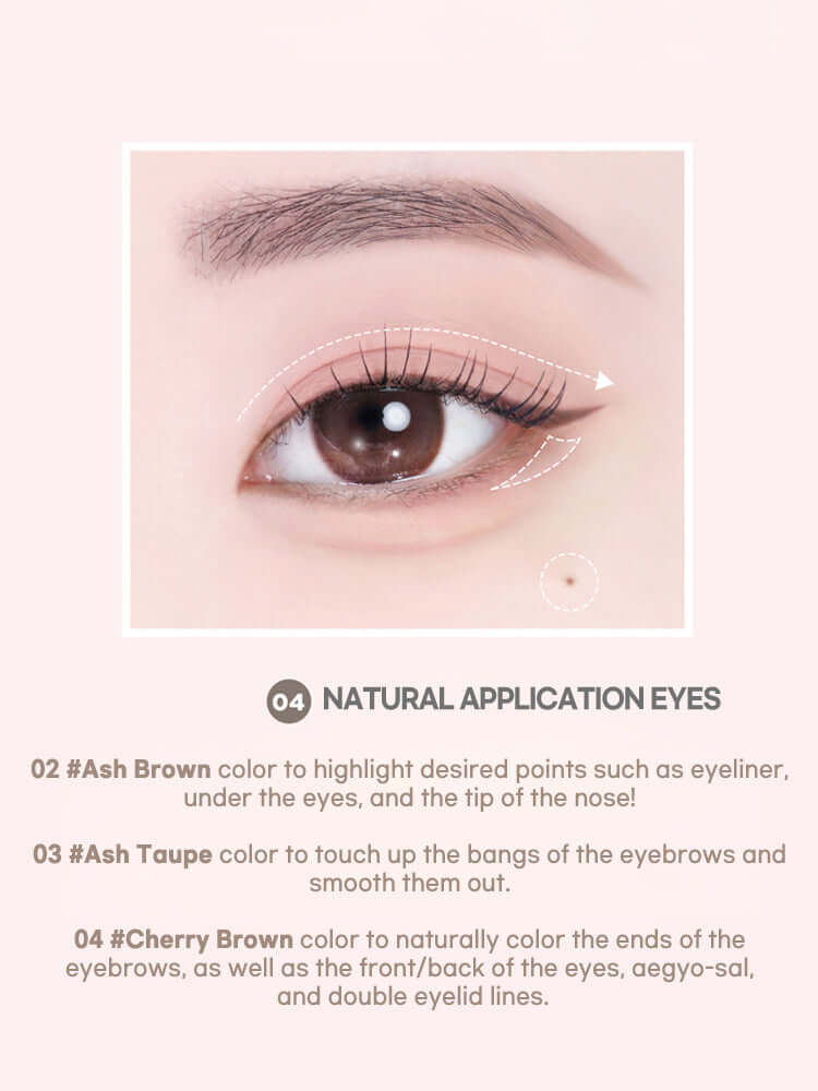 LILYBYRED Am9 To Pm9 Survival Penliner Natural 1g application tips for natural eye makeup with Cherry Brown.