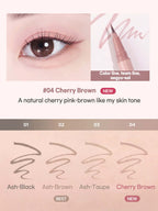 LILYBYRED Am9 To Pm9 Survival Penliner Natural 1g swatch demonstration, showcasing #04 Cherry Brown shade, suitable for natural looks.