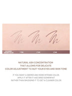 LILYBYRED Am9 To Pm9 Survival Penliner Natural 1g swatches on skin showing natural ash concentration for color adjustment.