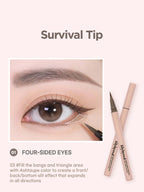 LILYBYRED Am9 To Pm9 Survival Penliner Natural 1g application tips for four-sided eyes with ash taupe color.