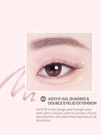 LILYBYRED Am9 To Pm9 Survival Penliner Natural 1g applied for AEGYO-SAL shading and double eyelid extension effect