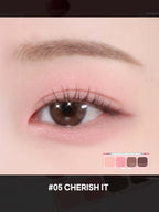 LILYBYRED Cherry Bell showcasing the #05 Cherish It eye look with soft pink and neutral tones.