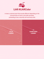 LILYBYRED Cherry Bell cherry-colored scent visualization featuring Calm Cherry and Something Cherry shades.