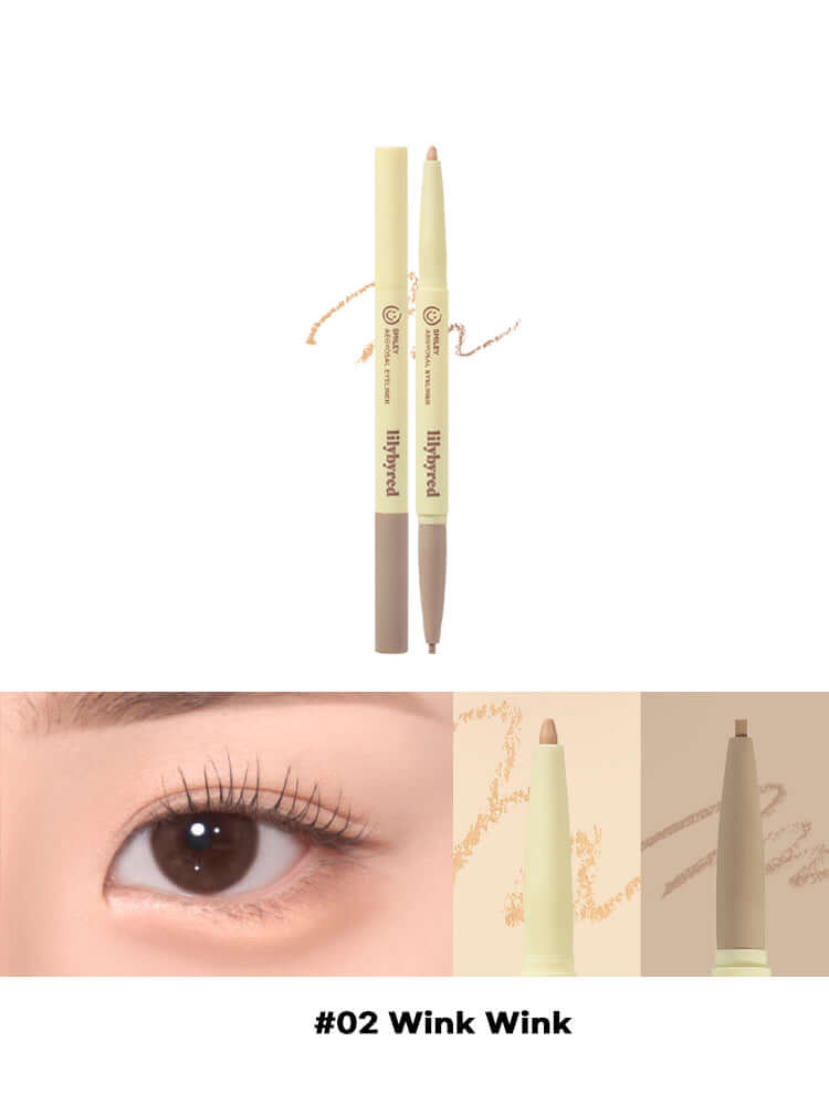 LILYBYRED Smiley Aegyosal Eyeliner in shade #02 Wink Wink showcasing dual-type design and butter-soft texture.