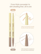 LILYBYRED Smiley Aegyosal Eyeliner showing 3mm concealer and 2mm shading liner for versatile makeup looks.